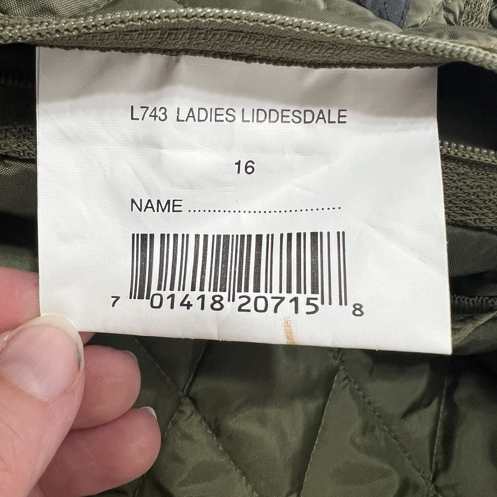 Barbour Heritage Liddesdale Quilted Jacket Coat Women's 12 Olive Green - Picture 15 of 16